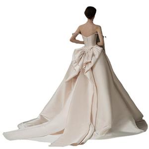 Halter Satin Wedding Dress Ball Gown Natural Waist Vintage Style <b>Floor</b> Length Trailing - Product Image 5