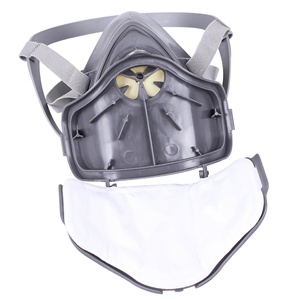 Masker <span class=keywords><strong>Respirator</strong></span> silikon tahan Gas KN95, dapat digunakan kembali ukuran dapat diatur dengan Filter yang dapat diganti untuk perlindungan debu industri - Product Image 3