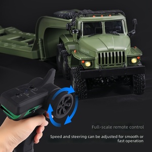 Camion da Battaglia Telecomandato 6WD, Veicolo RC con Pneumatici Tubeless, Rimorchio Pianale per Trasporto, <span class=keywords><strong>Auto</strong></span> Giocattolo - Product Image 2