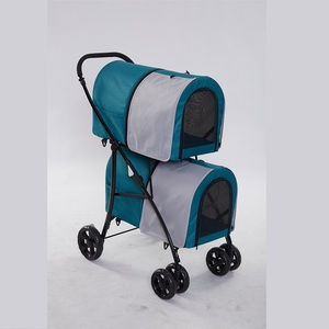 Poussette double couche <span class=keywords><strong>pour</strong></span> <span class=keywords><strong>chien</strong></span> Poussette simple et portable à 4 roues <span class=keywords><strong>pour</strong></span> chat Poussette légère <span class=keywords><strong>pour</strong></span> animal de compagnie avec <span class=keywords><strong>panier</strong></span> de rangement - Product Image 2