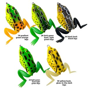 เหยื่อตกปลาแบบมีหนามสองด้าน รูปทรงกบ ทำจากซิลิโคน ชนิด Crankbait เหยื่อปลอมแบบนิ่ม พร้อมตะขอ - Product Image 5