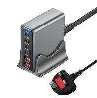 Chargeur GAN 470W PD Adaptateur de bureau multifonctionnel Chargeur PD3.1 haute puissance 140W Prise UK US Adaptateur de charge universel