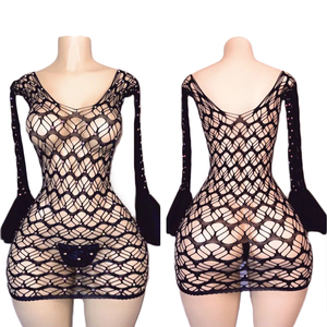 กางเกงขาสั้น Yingli สำหรับงานกลางคืนแบบสั่งทำพิเศษ ลายตาข่ายตกปลา สไตล์ <span class=keywords><strong>Twerk</strong></span> - Product Image 4