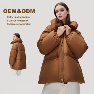 Anna Veste légère en duvet pour femmes Manteau avec fausse fourrure Gris Vêtements d'extérieur décontractés à motif de ceinture Veste bouffante <span class=keywords><strong>Femme</strong></span> - Product Image 1