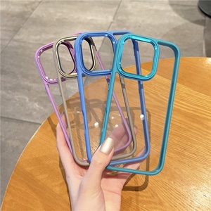 เคสโทรศัพท์มือถือแบบใสขอบโลหะบางคุณภาพสูงสำหรับ iPhone 16 Pro Max สีทอง - Product Image 3