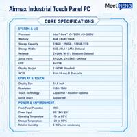 Airmax 15.6 Inch Industrial Touch Panel PC Intel Core I5 Antarmuka Fleksibel LAN COM USB GPIO Stok untuk Integrasi Peralatan