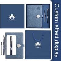 Luxe de haute qualité personnaliser Logo A5 Journal Agenda planificateur ensemble de papeterie Cahier de promotion avec stylo coffret cadeau