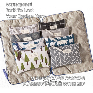 Bolsa de Maquillaje Multifuncional Impermeable de Lona de Algodón Natural Estilo Nacional con Cierre, Modelo LHZ035 - Product Image 2