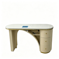 Table de manucure avec collecteur de poussière, bureau de beauté moderne pour salon de manucure, 3 tiroirs, poste de travail pour technicien en ongles