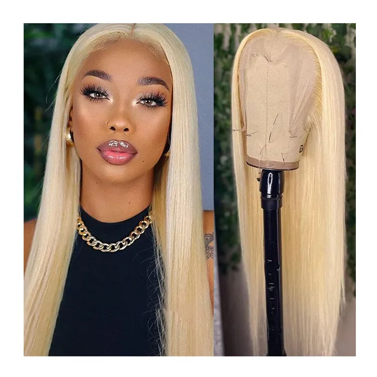 Grade 12a Long 613 Straight 13x4 HD 360 Full Lace Front Human hair Wig , 613 Blonde Raw Human Hair 13x6 Hd Lace Frontal Wigs