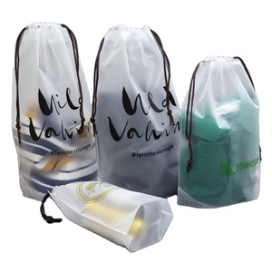 Custom Transparent Frosted Plastic Bags Belay Drawstring bag
