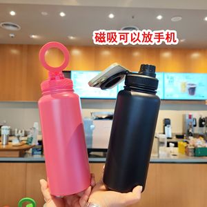 Insulated Water Bottle 1L Stainless Steel Magnetic Phone Holder Sports Outdoor Travel - Product Image 2