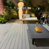 Planche de terrasse en WPC anti-rayures et antidérapante, à emboîtement, imperméable pour extérieur, jardin, patio, balcon, zone piscine, usage commercial