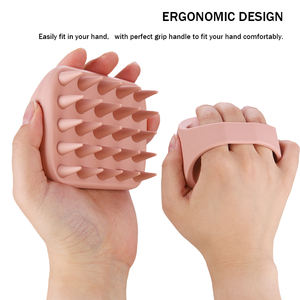 Cepillo rosa de silicona suave mejorado para el cabello mojado, masajeador de cuero cabelludo con champú, cepillo, peine depurador para el crecimiento del cabello - Product Image 2