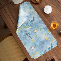 Tapis à thé de style chinois de luxe Xiangyunsha, fait main, en satin, imperméable, antidérapant, accessoire pour le thé, chemin de table pour le thé
