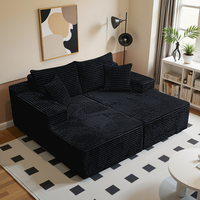 Canapé d'angle trois places en tissu compressé rembourré, garnissage en éponge pure, emballé en carton – Idéal pour l'école, vente en gros directe usine