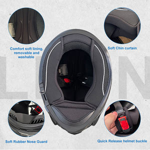 Vente en gros OEM ODM personnalisé d'usine Casques de moto noirs ECE Casco De Motocicleta Racing Full Face Casques de moto Équipement de sécurité - Product Image 6