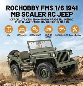 ROCHOBBY <span class=keywords><strong>1</strong></span>/6 1941 MB Scaler <span class=keywords><strong>RC</strong></span> <span class=keywords><strong>Crawler</strong></span> 4WD Camión Todoterreno Tipo Ejército con Motor Escobillado de la Segunda Guerra Mundial Compatible con Figuras de <span class=keywords><strong>12</strong></span> Pulgadas Coche de Hobby RTR - Product Image 1