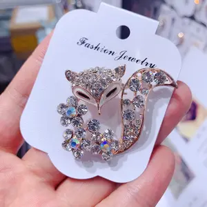 Yingtong Schmuck Frauen Mode Broschen Legierung Diamant Fox Brosche Niedlichen Tier anzug Zubehör