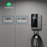 Nuevo EVSE Residencial de 7kW con Certificación FCC/CE/ETL/UKCA, Balanceo Dinámico de Carga, Enchufe Tipo 2, IP65, Control Automático/Tarjeta/Web/WiFi, Multi-Unidad