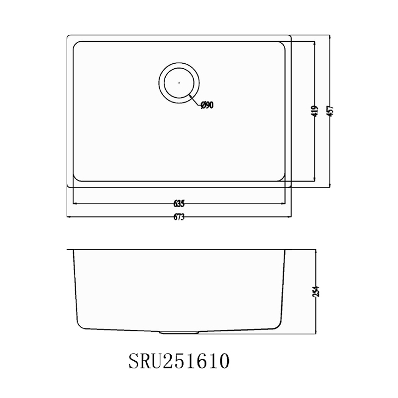 Professionnel adapté aux besoins du client Moderne Évier de Cuisine Produits Rectangulaire En Acier Inoxydable Évier de Cuisine