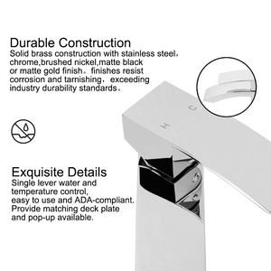 Grifo moderno de lavabo de <span class=keywords><strong>cascada</strong></span> de un solo orificio con alcance de caño de 6 pulgadas para subtítulos de tocador - Product Image 5