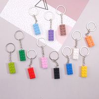 2025 blocs de construction porte-clés 2x4 Llavero LOGO personnalisé porte-clés bricolage MOC sac breloque voiture ornement petite particule haute briques