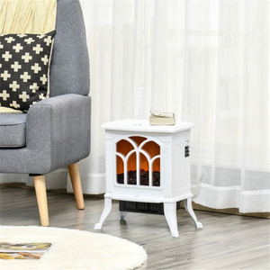 Chimenea Eléctrica de 17 Pulgadas, Blanca, 750W/1500W, Integrada o Independiente, Calefacción para el Hogar, Llama LED, Material MDF - Product Image 1