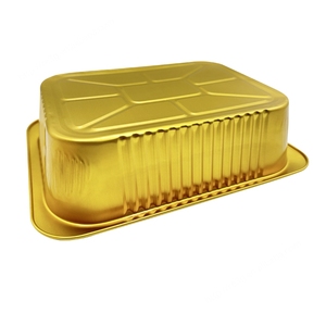 RE3G Conteneur alimentaire jetable doré rectangulaire et carré en aluminium pour la cuisson et l'emballage d'aliments - Product Image 5