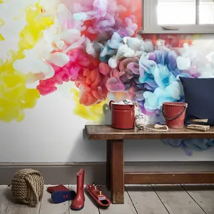 Alat Rumah Tangga Dinding Mural Wallpaper Modern 3D Seni Abstrak Warna Rambut Sofa Ruang Tamu TV Latar Belakang Dinding Dekorasi Lukisan