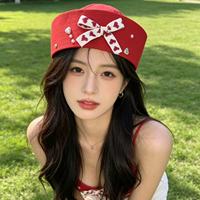 Sombreros de Marinero al por Mayor, Sombreros y Gorras con Corazón Rojo y Perlas, con Logotipo Personalizado, para Cosplay, Fiestas Temáticas