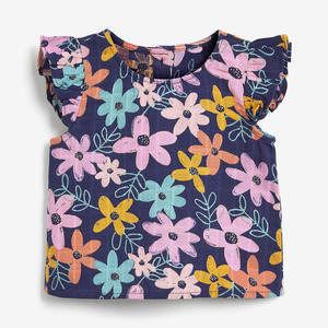 Conjunto de Verano para Niña OA 60 Días OEM ODM, Camiseta con Volantes y Estampado Floral, Pantalones Cortos, Conjunto de 2 Piezas - Product Image 3