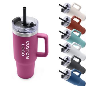 40oz <b>Double</b> <b>Wall</b> Stainless Steel Travel Tumbler with Handle and Straw 6-12 Hours Thermal Insulation Boiling Water Safe - Product Image 5