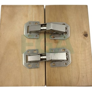 Charnières de meuble à ressort à fermeture douce, sans perçage, 4 pouces, 90 degrés, finition nickel, pour cuisine et salle de bain - Product Image 4
