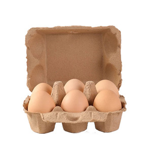 Boîtes vides réutilisables en cartons <span class=keywords><strong>d</strong></span>'œufs en pâte de papier naturel Conteneurs porte-œufs Boîtes <span class=keywords><strong>d</strong></span>'emballage pour œufs de poule frais - Product Image 1
