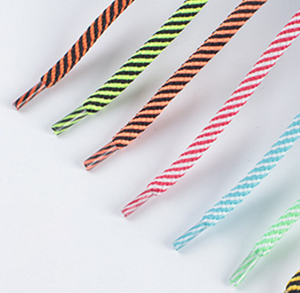 เชือกทวิลสองสี 100% ผ้าฝ้าย หัวพลาสติก สายรัดรองเท้าแบบเคลือบสีผสม สำหรับกระเป๋าและรองเท้า - Product Image 2