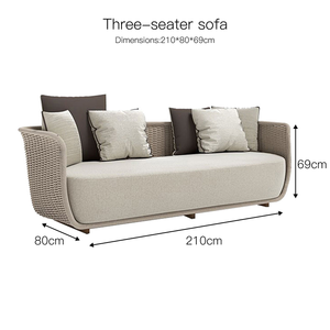Set di Divani <span class=keywords><strong>da</strong></span> Giardino <span class=keywords><strong>in</strong></span> Rattan Sintetico, Arredamento <span class=keywords><strong>da</strong></span> <span class=keywords><strong>Esterno</strong></span> Moderno <span class=keywords><strong>in</strong></span> Alluminio, Vendita Calda - Product Image 4