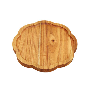 Solid Wood Flower Shaped Dried Fruit Plate Acacia Wood Household <b>Snack</b> <b>Tray</b> Living Room Serving <b>Trays</b> - Product Image 5
