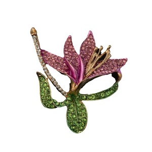Broches de mode haut de gamme dorées pour femmes, broches en forme de carnations avec strass étincelants - Product Image 5