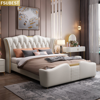 Lit King Size Européen, Cadre de Lit de Luxe, Lit Cama Yatak Letto Letti Bedden, Meubles de Chambre à Coucher, Matrimonial, en Bois, Muebles