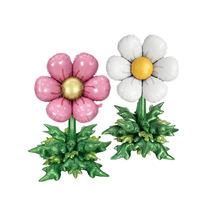 Kit de ballons en aluminium 3D en forme de fleur de marguerite à assembler, avec carte, pour décoration de fête d'anniversaire ou de baby shower