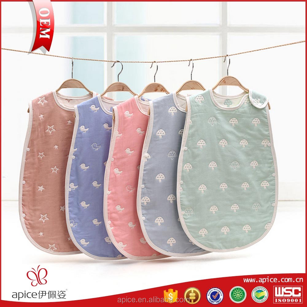 100% хлопок шести слоев марли спальный мешок из чистого хлопка сумка для новорожденных Нескользящие удар одеяло