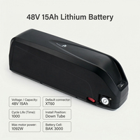Batterie au lithium premium DE Stock 48V15Ah pour vélos électriques à pneus larges et VTT, cellules 3000mAh et BMS 30A avec interface XT60 2A