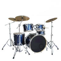 5-Piece 4-Cymbal or 3 Cymbals Professional Jazz Drum Set for Adults & Kids Complete Full Kit Ideal for Home Practice
