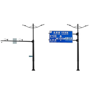 Panneau de signalisation routière à double bras de type F en acier galvanisé avec film réfléchissant de troisième qualité pour la signalisation directionnelle sur autoroute - Product Image 1