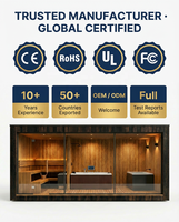 Sauna extérieur de luxe en cèdre rouge massif certifié CE 3-en-1 avec chauffage infrarouge traditionnel et installation facile
