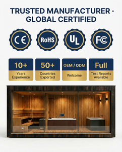 Sauna extérieur de luxe en cèdre rouge massif certifié CE 3-en-1 avec chauffage infrarouge traditionnel et installation facile - Product Image 4