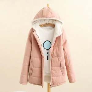 I-0340 Fashion Good Quality Coat for <b>Women</b> With Big Fur Hooded Wholesale Coat Winter <b>Crop</b> <b>Puffer</b> <b>Jacket</b> Clothes for <b>Women</b> - Product Image 2