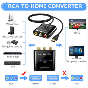 Convertisseur RCA vers HDTV 1080P, adaptateur vidéo composite AV, prend en charge PAL/NTSC pour Wii, PS2, <span class=keywords><strong>DVD</strong></span>, <span class=keywords><strong>VHS</strong></span> vers HDTV ou moniteur - Product Image 5