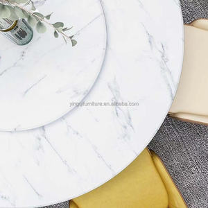 Elegante Tavolo da Pranzo Rotondo Moderno e Lussuoso in Acciaio Inossidabile Dorato per Ristoranti e Hotel, Arredamento Commerciale per Sala da Pranzo - Product Image 5